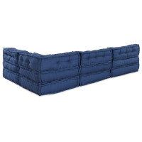 Produktbild för Modulsofa enhet 4 pcs Indigo Tyg