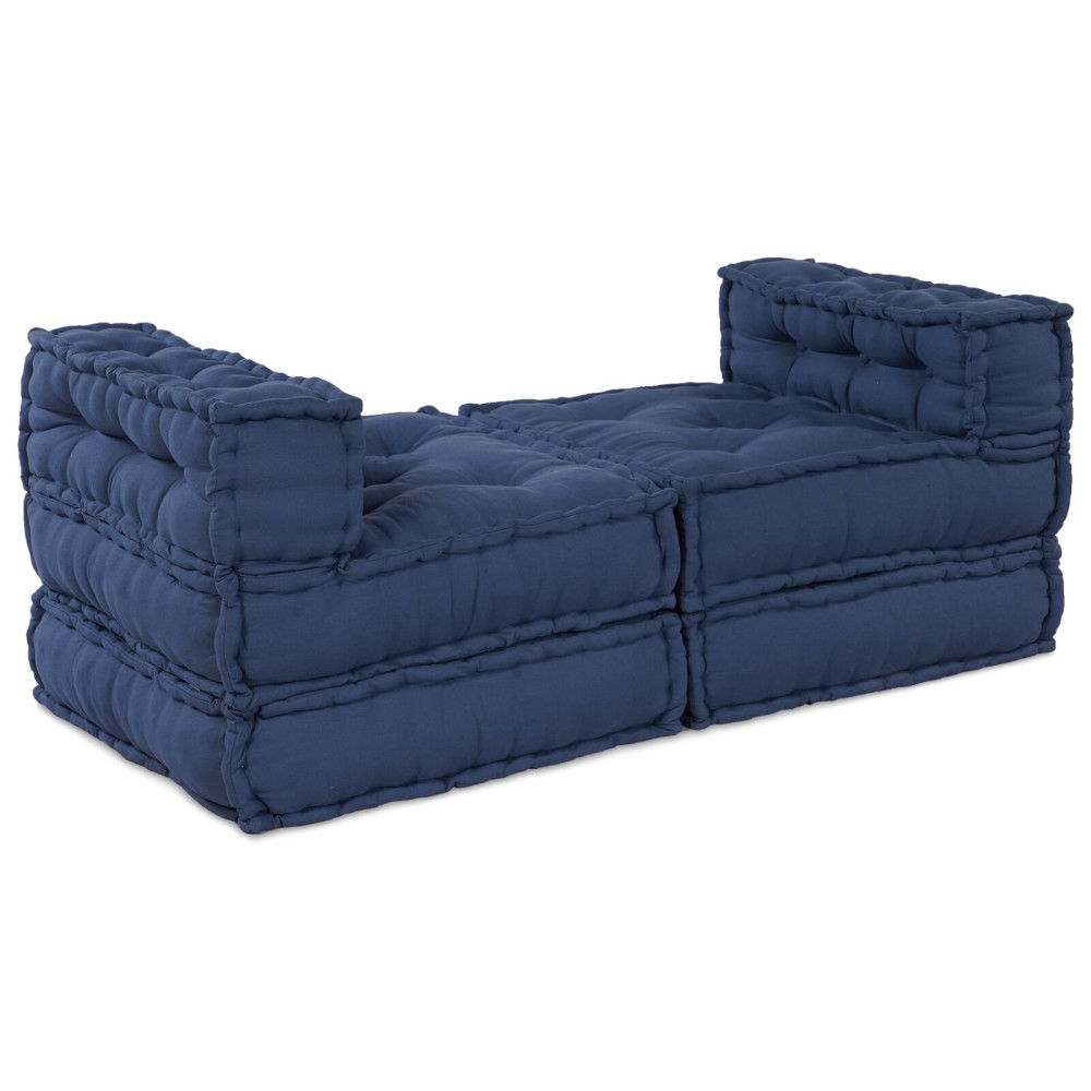 Produktbild för Modulsofa enhet 4 pcs Indigo Tyg