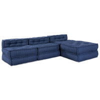 Produktbild för Modulsofa enhet 4 pcs Indigo Tyg