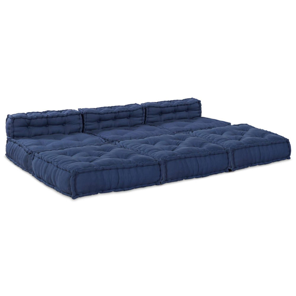 Produktbild för Modulsofa enhet 4 pcs Indigo Tyg
