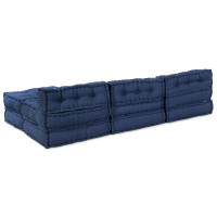 Produktbild för Modulsofa enhet 4 pcs Indigo Tyg