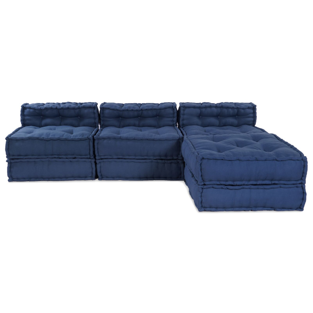 Produktbild för Modulsofa enhet 4 pcs Indigo Tyg