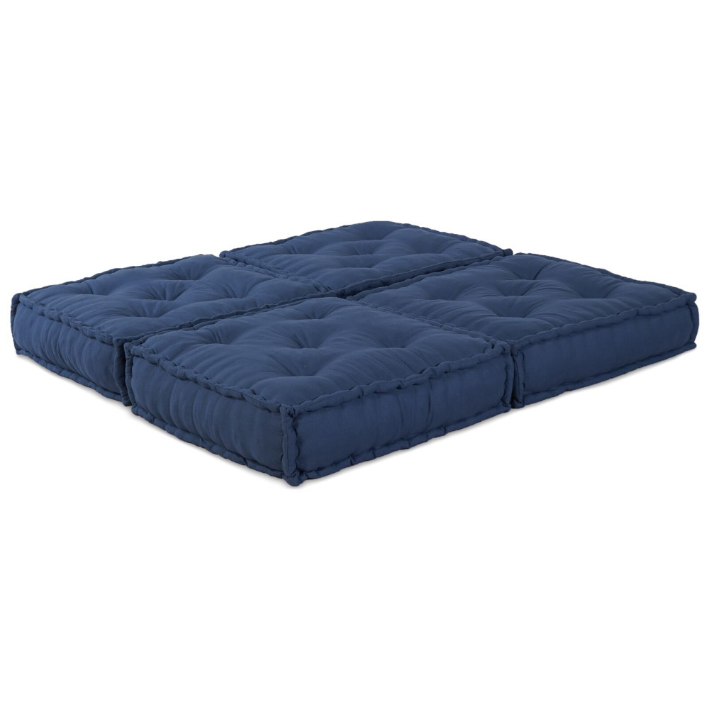 Produktbild för Modulsofa enhet 2 pcs Indigo 140 x 70 x 36 cm Tyg
