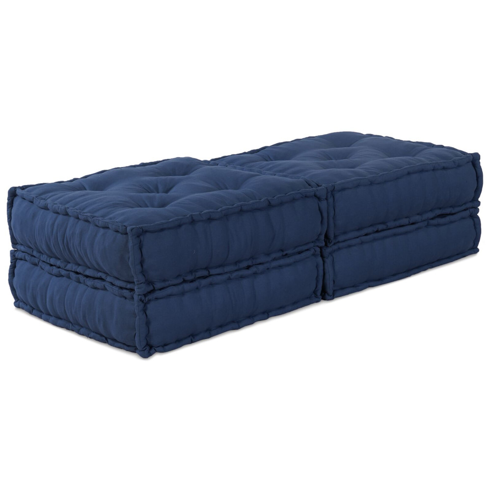 Produktbild för Modulsofa enhet 2 pcs Indigo 140 x 70 x 36 cm Tyg