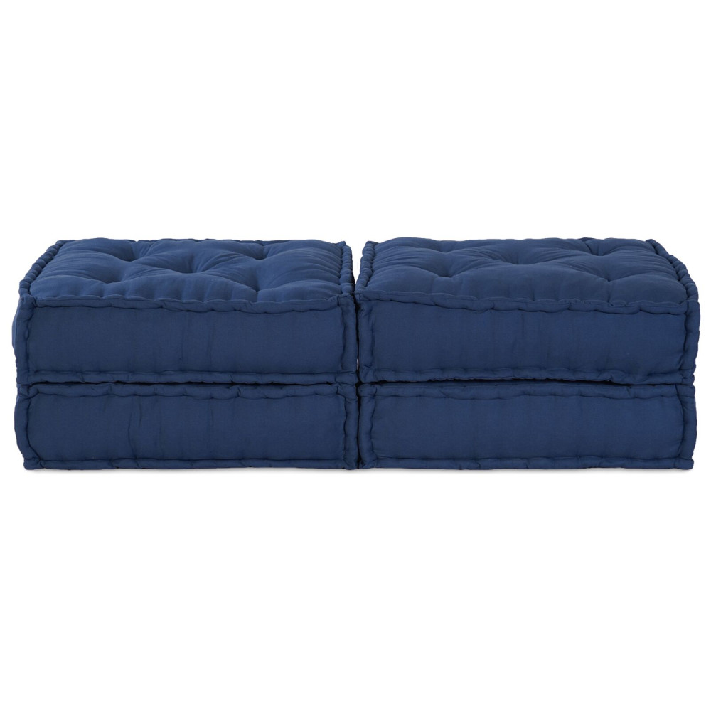 Produktbild för Modulsofa enhet 2 pcs Indigo 140 x 70 x 36 cm Tyg