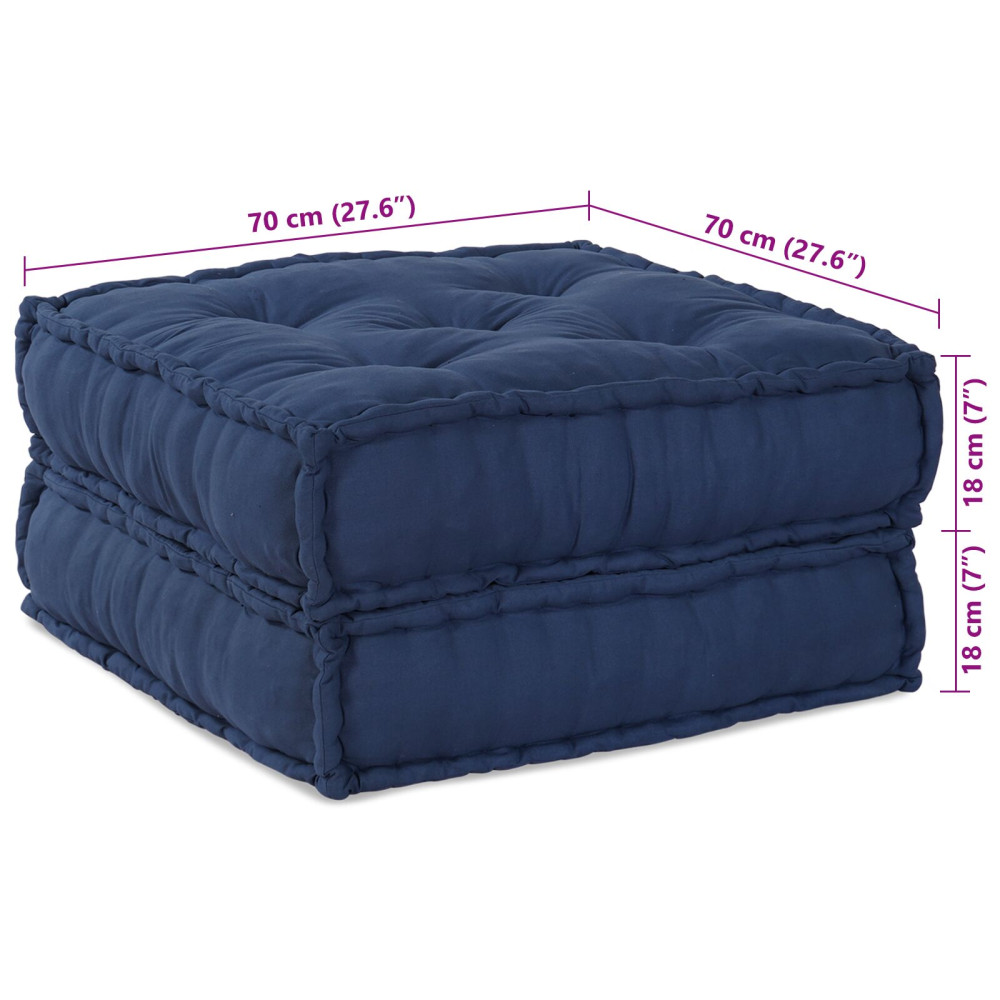 Produktbild för Modulsofa enhet 2 pcs Indigo 140 x 70 x 36 cm Tyg