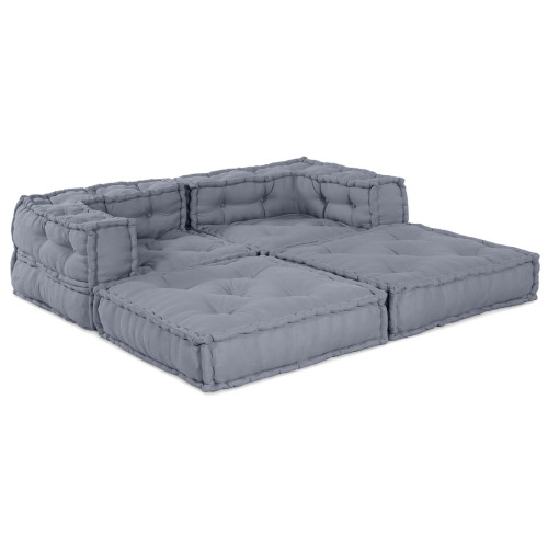 vidaXL Modulsofa enhet 2 pcs Grå 140 x 70 x 56 cm Tyg