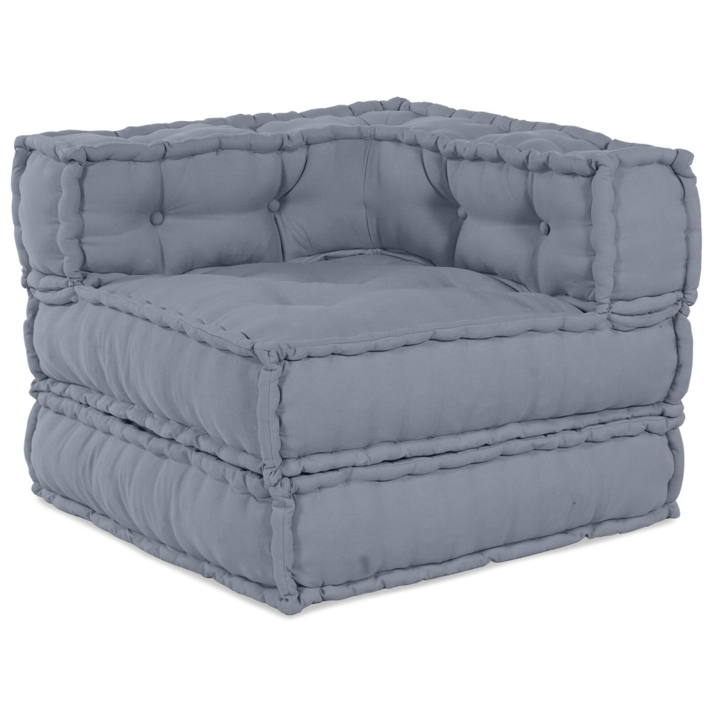Produktbild för Modulsofa enhet 2 pcs Grå 140 x 70 x 56 cm Tyg