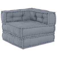 Produktbild för Modulsofa enhet 2 pcs Grå 140 x 70 x 56 cm Tyg