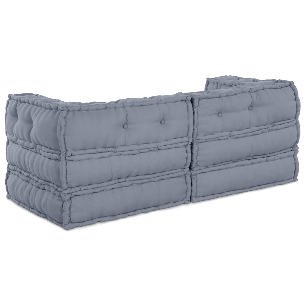 Produktbild för Modulsofa enhet 2 pcs Grå 140 x 70 x 56 cm Tyg