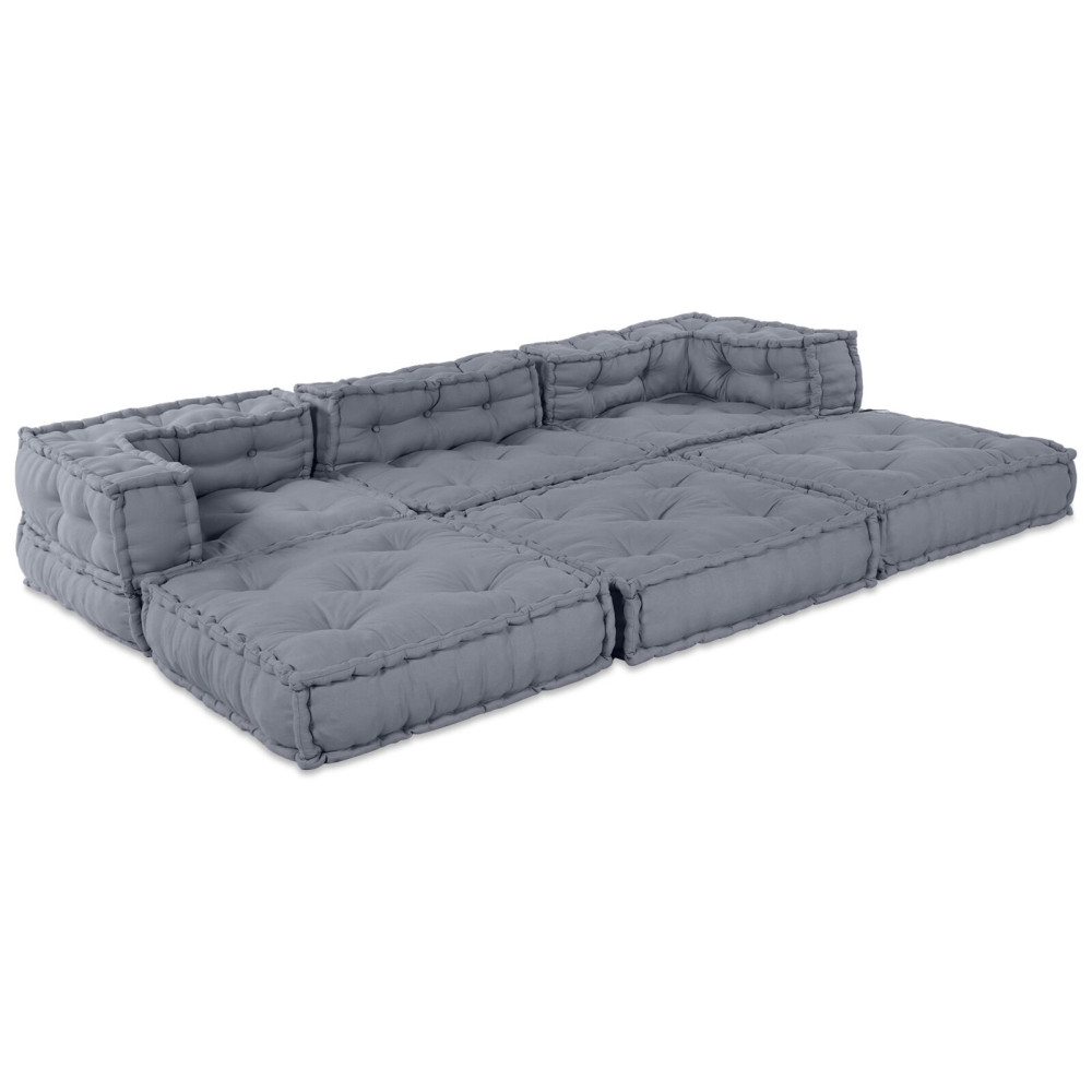 Produktbild för Modulsofa enhet 3 pcs Grå Tyg