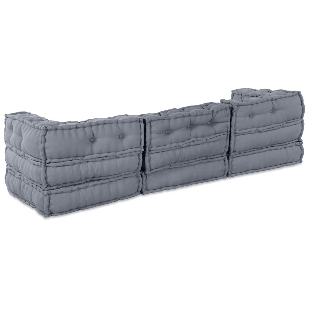 Produktbild för Modulsofa enhet 3 pcs Grå Tyg