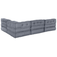 Produktbild för Modulsofa enhet 4 pcs Grå Tyg