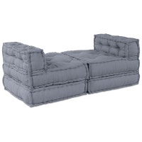 Produktbild för Modulsofa enhet 4 pcs Grå Tyg