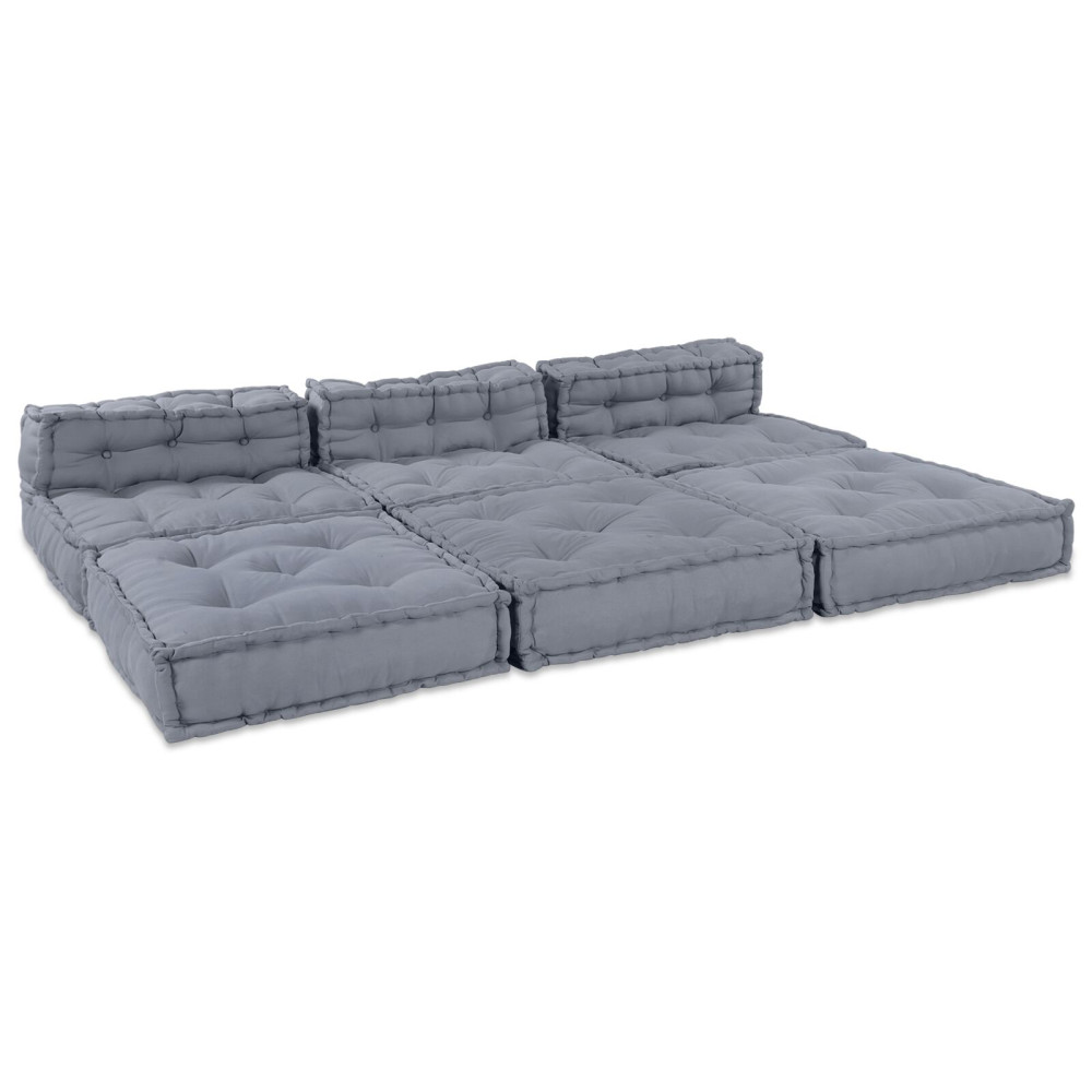 Produktbild för Modulsofa enhet 4 pcs Grå Tyg