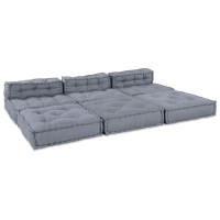 Produktbild för Modulsofa enhet 4 pcs Grå Tyg
