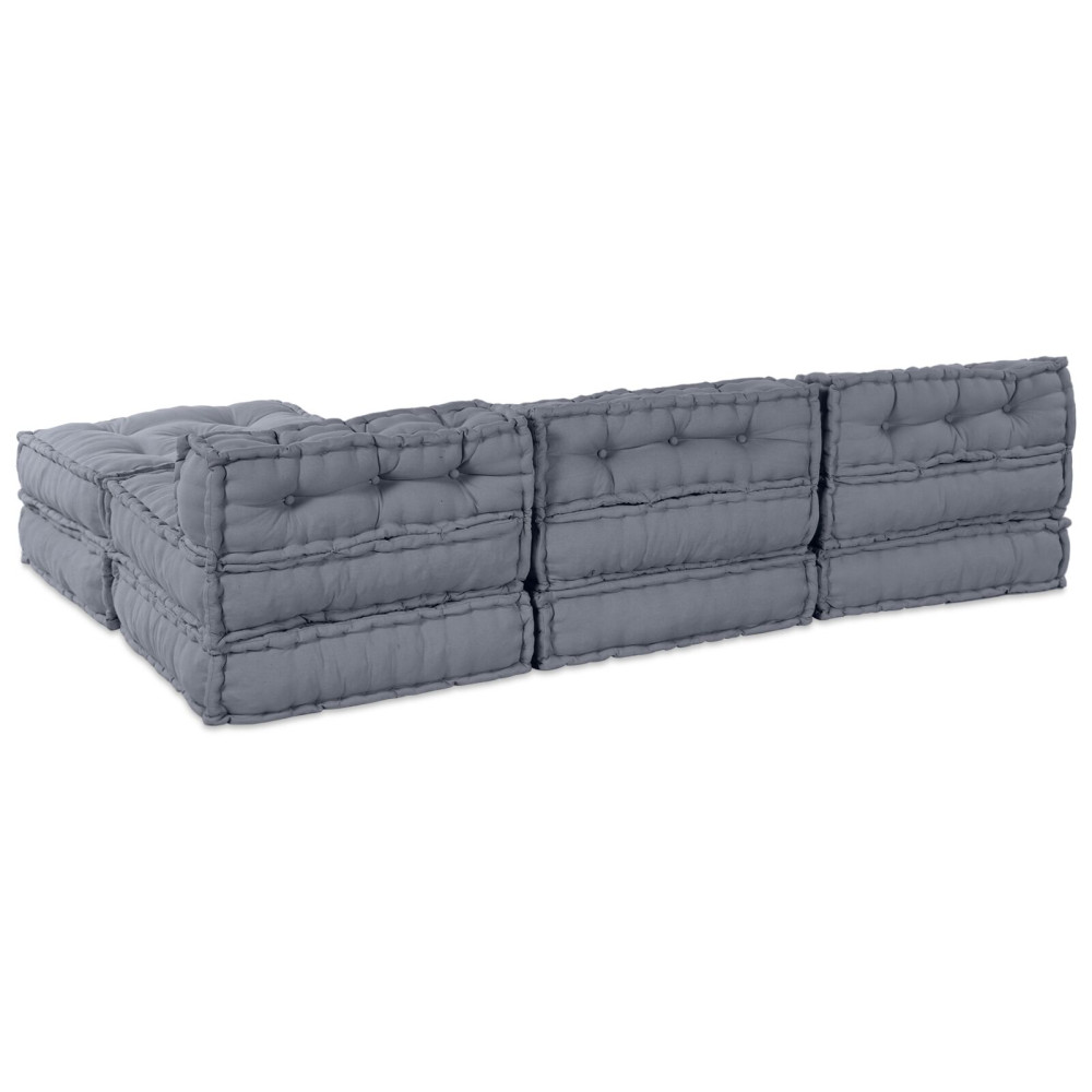 Produktbild för Modulsofa enhet 4 pcs Grå Tyg