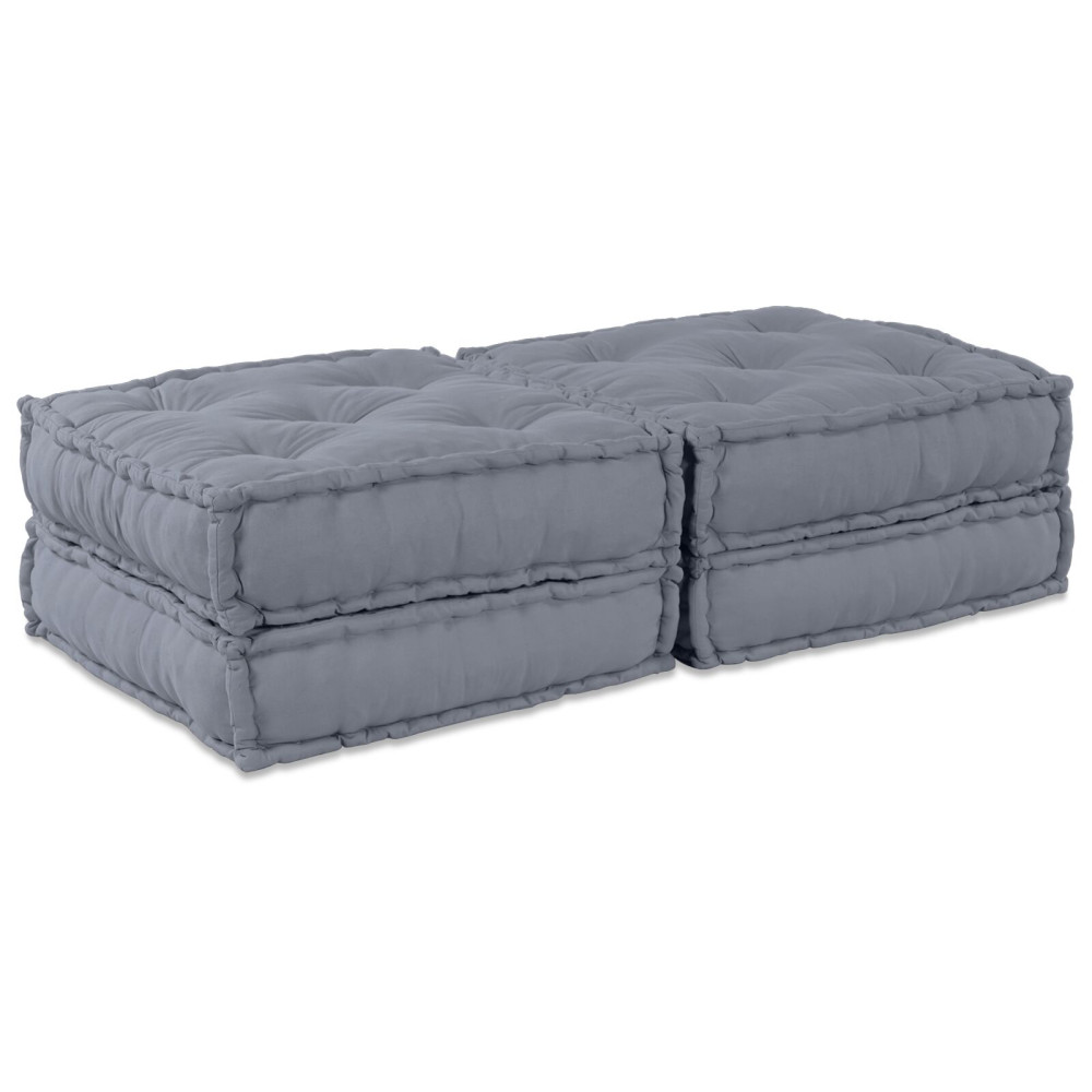 Produktbild för Modulsofa enhet 2 pcs Grå 140 x 70 x 36 cm Tyg