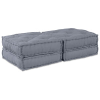 Produktbild för Modulsofa enhet 2 pcs Grå 140 x 70 x 36 cm Tyg