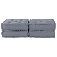 Produktbild för Modulsofa enhet 2 pcs Grå 140 x 70 x 36 cm Tyg