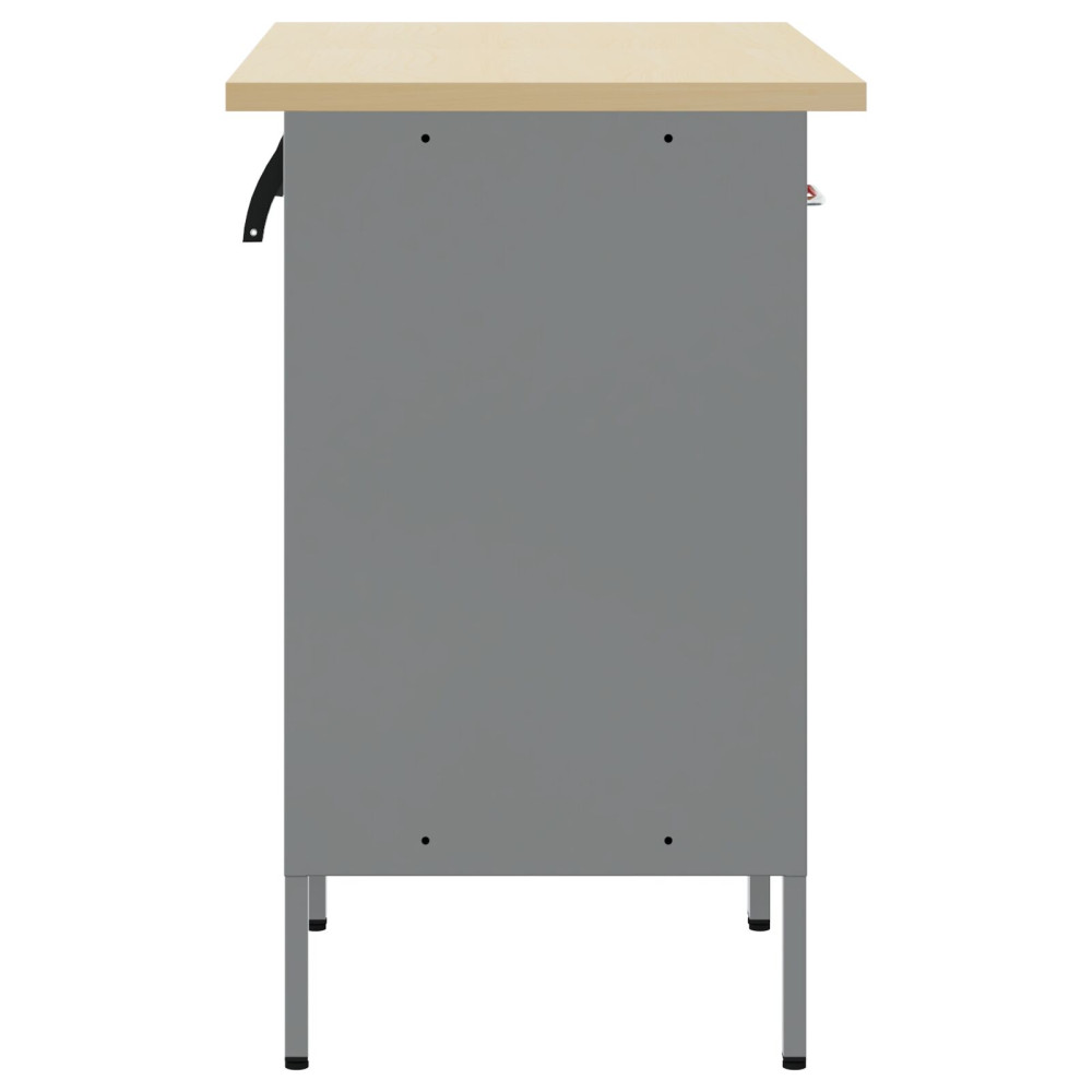 Produktbild för Arbetskabinett med låda 2 pcs Röd och Grå 100 x 55 x 85 cm