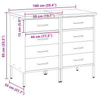 Produktbild för Arbetskabinett med låda 2 pcs Svart och Grå 100 x 55 x 85 cm