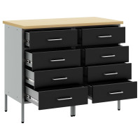 Produktbild för Arbetskabinett med låda 2 pcs Svart och Grå 100 x 55 x 85 cm