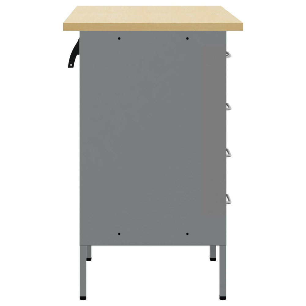 Produktbild för Arbetskabinett med låda 2 pcs Svart och Grå 100 x 55 x 85 cm