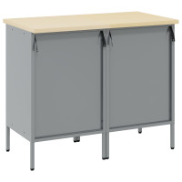Produktbild för Arbetskabinett med låda 2 pcs Svart och Grå 100 x 55 x 85 cm