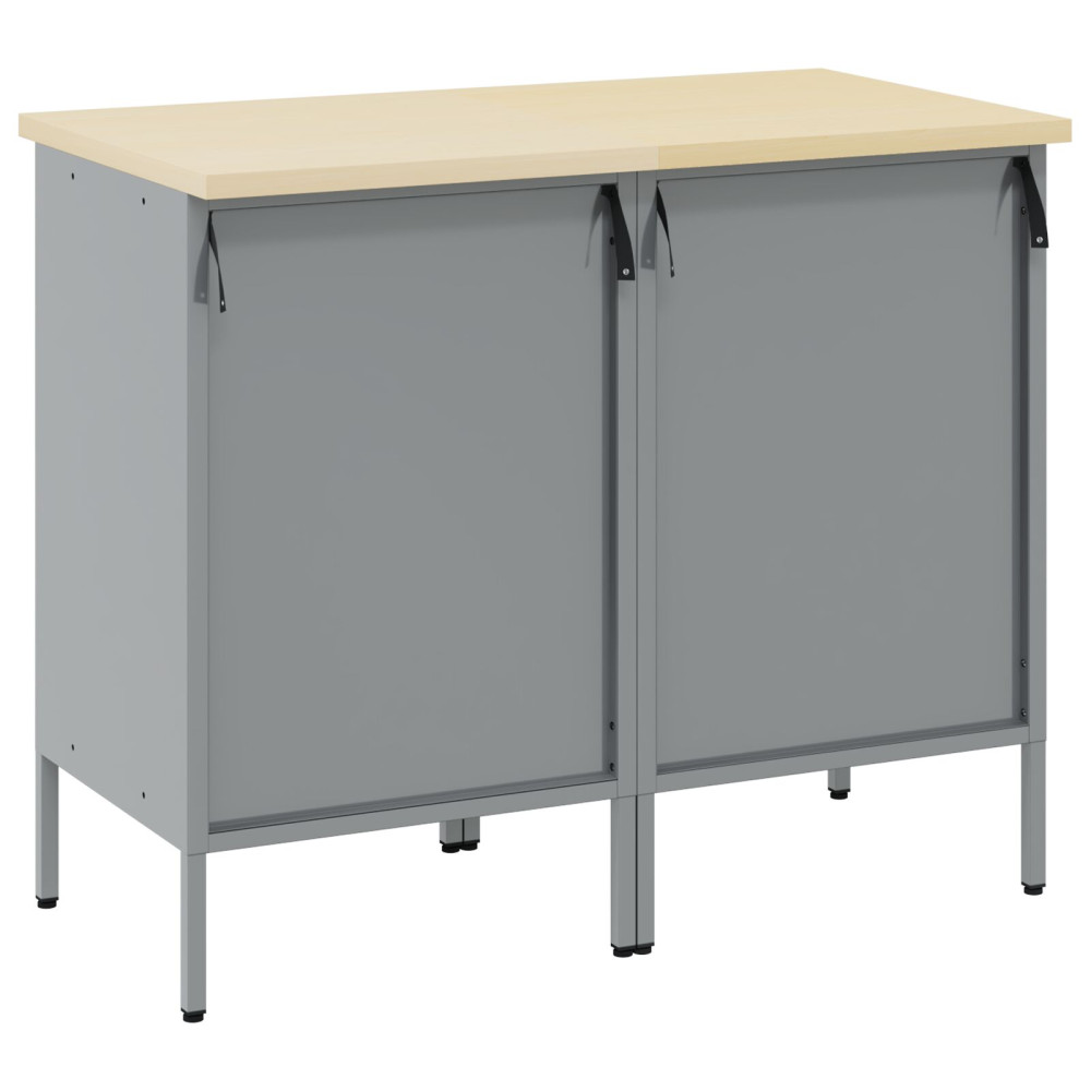 Produktbild för Arbetskabinett med låda 2 pcs Röd och Grå 100 x 55 x 85 cm