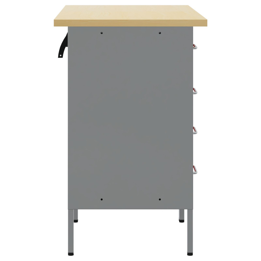 Produktbild för Arbetskabinett med låda 2 pcs Röd och Grå 100 x 55 x 85 cm