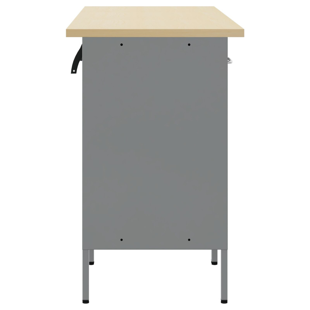 Produktbild för Arbetskabinett med låda 3 pcs Svart och Grå 150 x 55 x 85 cm