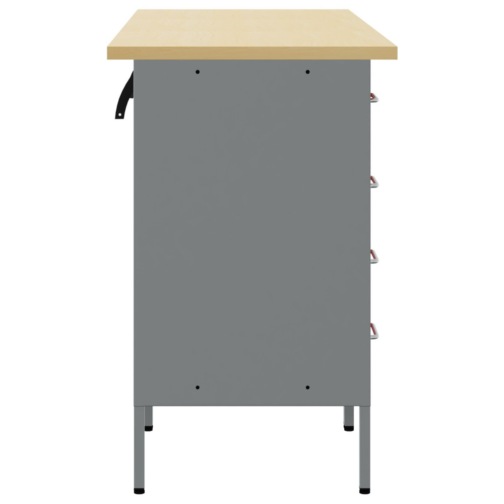 Produktbild för Arbetskabinett med låda 3 pcs Röd och Grå 150 x 55 x 85 cm