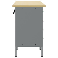 Produktbild för Arbetskabinett med låda 3 pcs Röd och Grå 150 x 55 x 85 cm