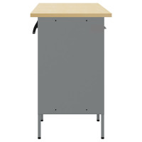 Produktbild för Arbetskabinett med låda 3 pcs Svart och Grå 150 x 55 x 85 cm