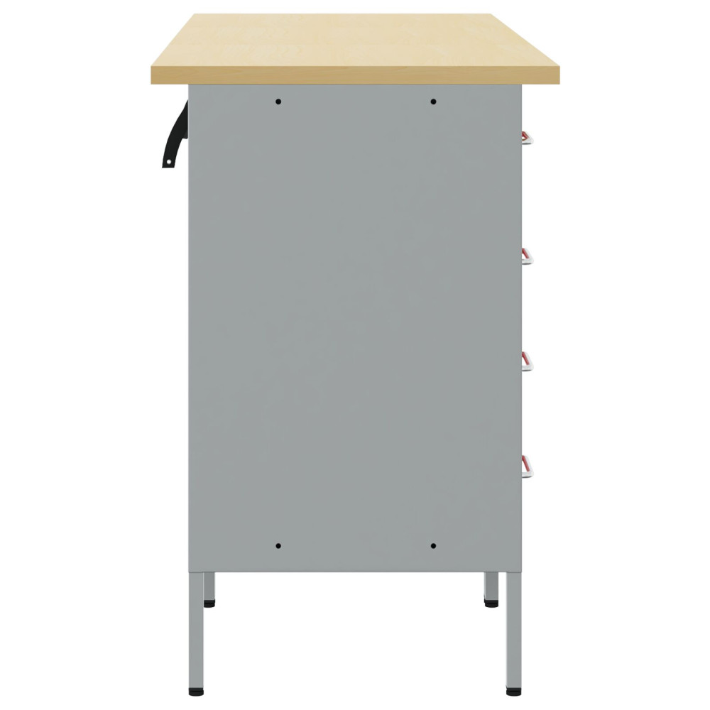 Produktbild för Arbetskabinett med låda 3 pcs Röd och Grå 150 x 55 x 85 cm