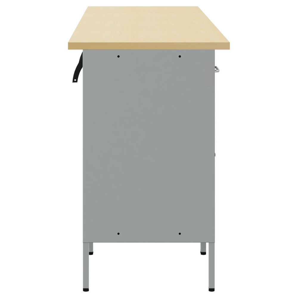 Produktbild för Arbetskabinett med låda 4 pcs Svart och Grå 200 x 55 x 85 cm