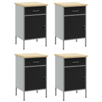 Produktbild för Arbetskabinett med låda 4 pcs Svart och Grå 200 x 55 x 85 cm