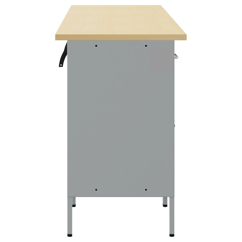 Produktbild för Arbetskabinett med låda 4 pcs Svart och Grå 200 x 55 x 85 cm