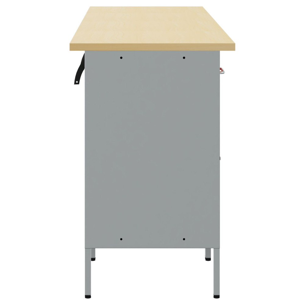 Produktbild för Arbetskabinett med låda 4 pcs Röd och Grå 200 x 55 x 85 cm