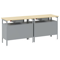 Produktbild för Arbetsbänkset med låda 2 pcs Röd och Grå 200 x 55 x 85 cm