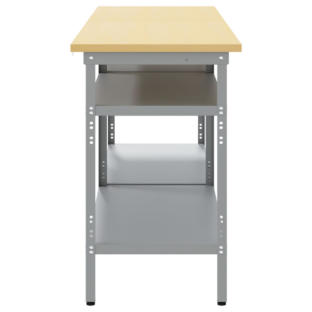 Produktbild för Arbetsbänkset med hylla 2 pcs Beige och Grå 200 x 55 x 85 cm