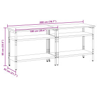 Produktbild för Arbetsbänkset med hylla 2 pcs Beige och Grå 200 x 55 x 85 cm