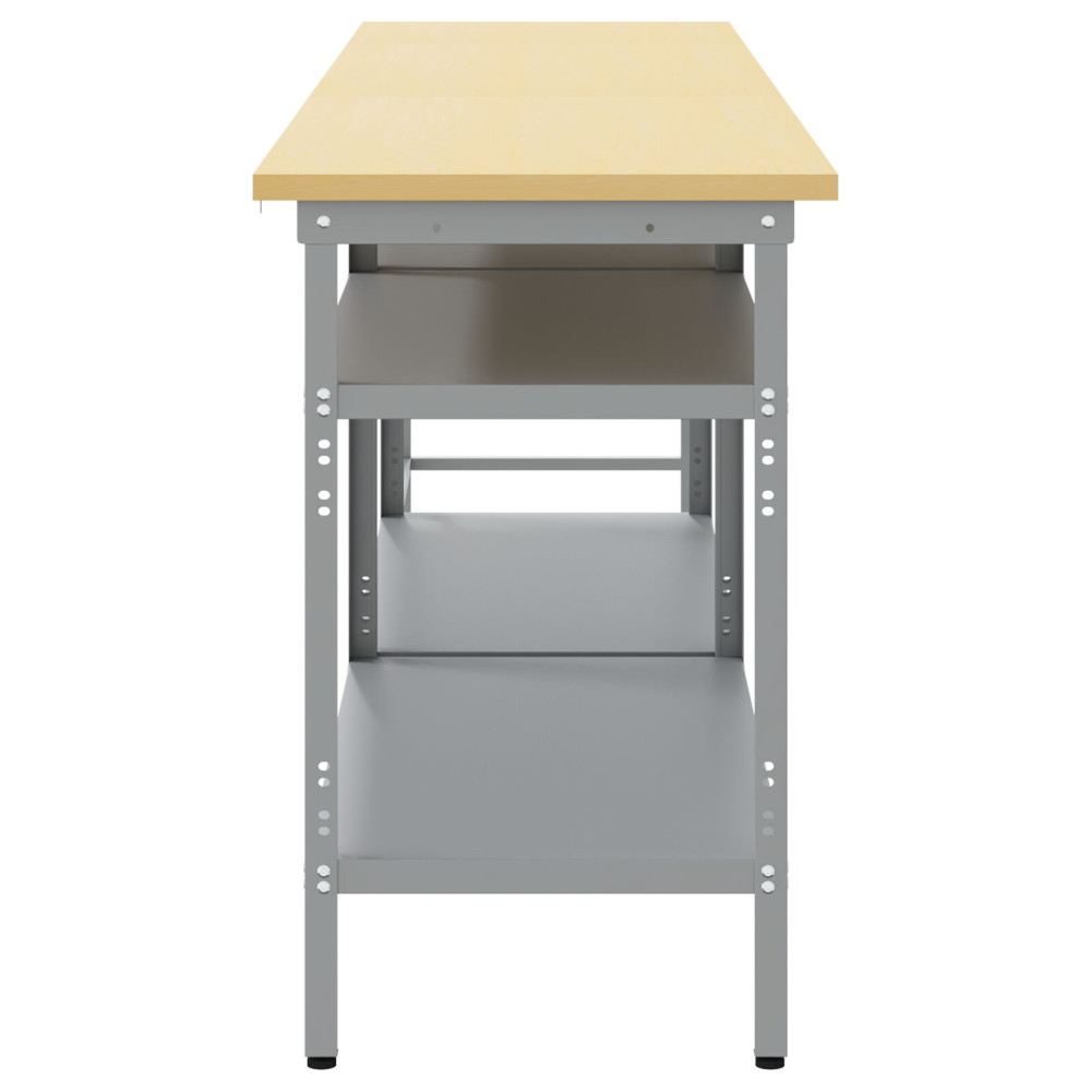 Produktbild för Arbetsbänkset med hylla 3 pcs Beige och Grå Pulverlackerat stål