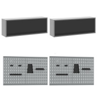 Produktbild för Arbetskabinett Set med låda med lagring med lås 10 pcs Svart