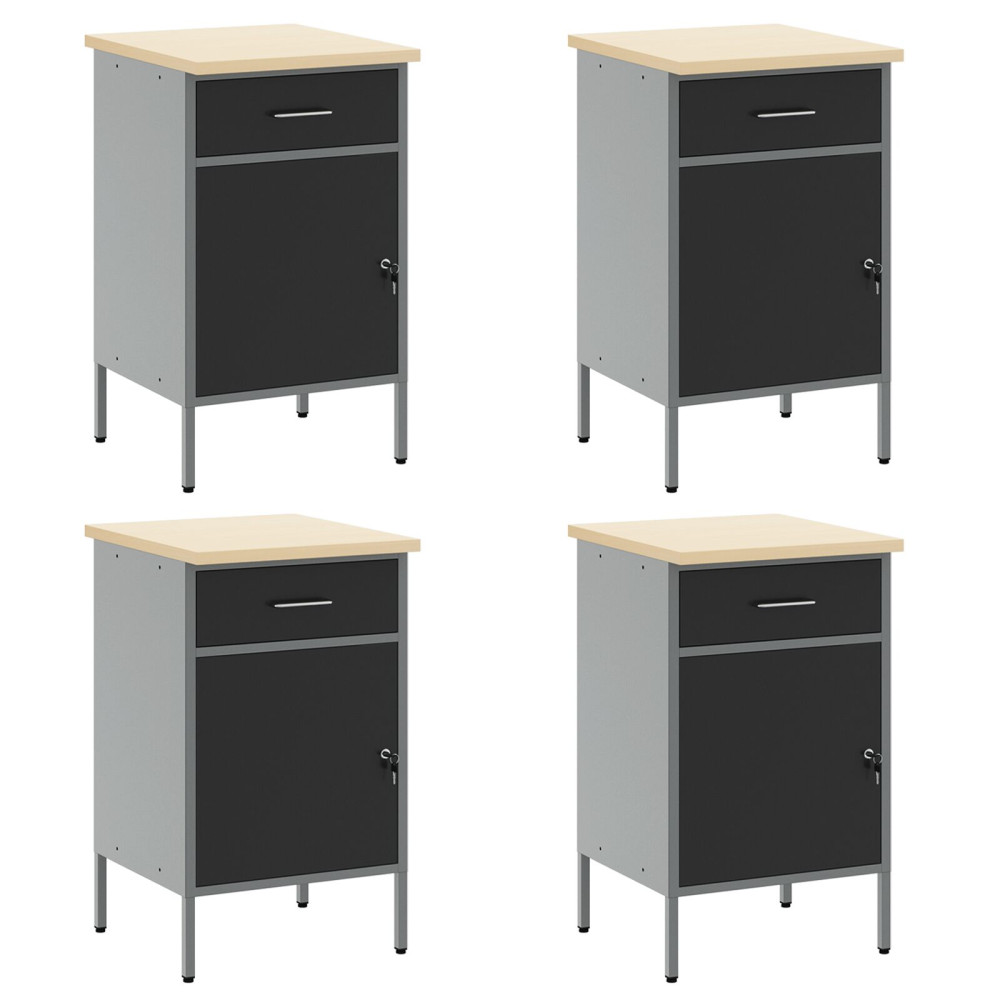 Produktbild för Arbetskabinett Set med låda med lagring med lås 10 pcs Svart