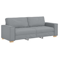 Produktbild för Soffa 3 pcs Ljusgrå 220 x 80 x 84 cm Linnenblandad tyg