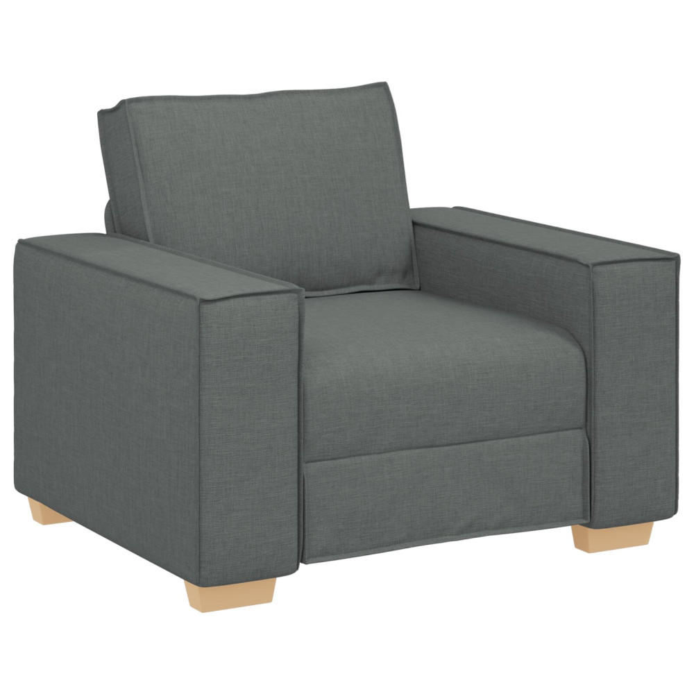 Produktbild för Soffa 3 pcs Mörkgrå 220 x 80 x 84 cm Linnenblandad tyg