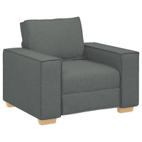 Produktbild för Soffa 3 pcs Mörkgrå 220 x 80 x 84 cm Linnenblandad tyg