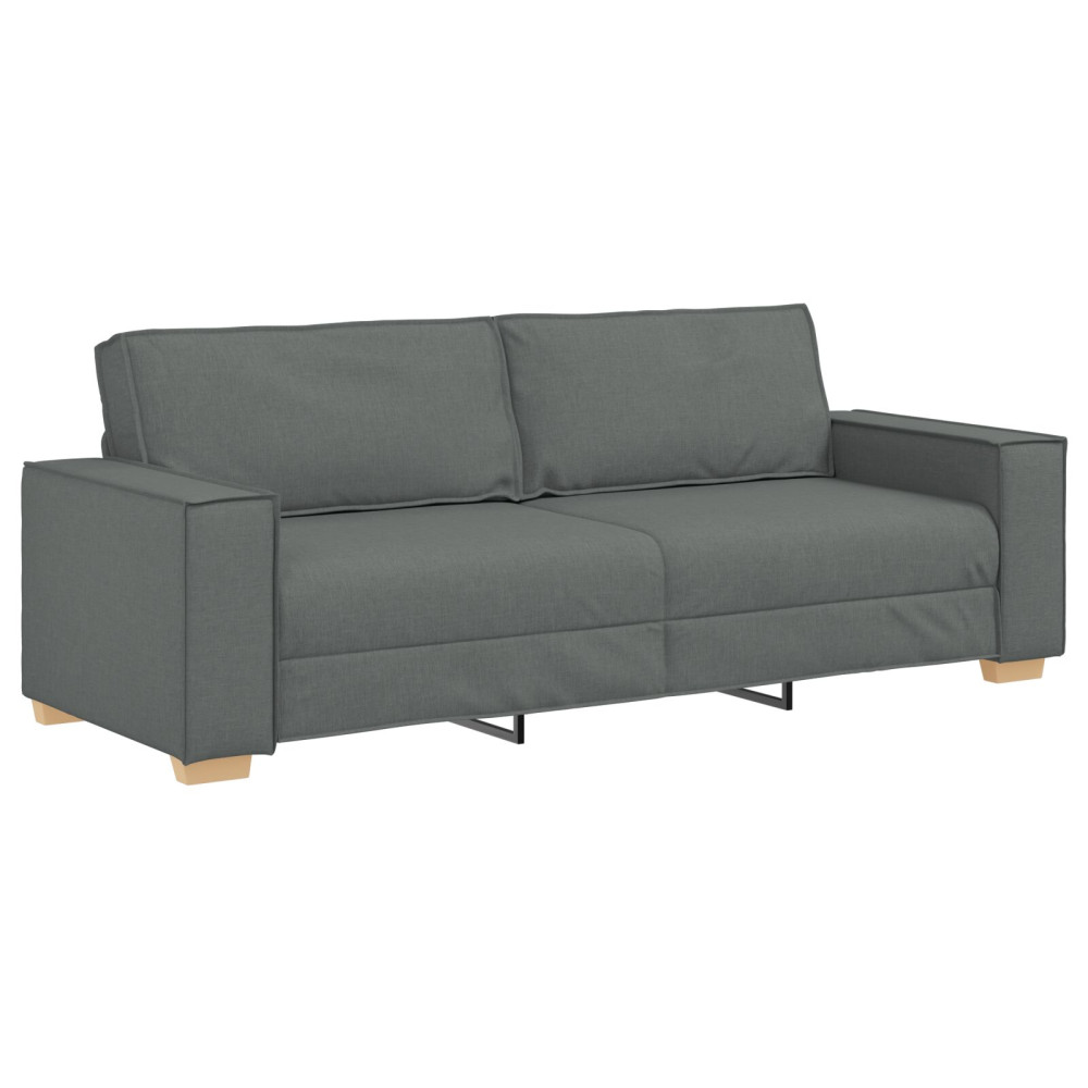 Produktbild för Soffa 3 pcs Mörkgrå 220 x 80 x 84 cm Linnenblandad tyg